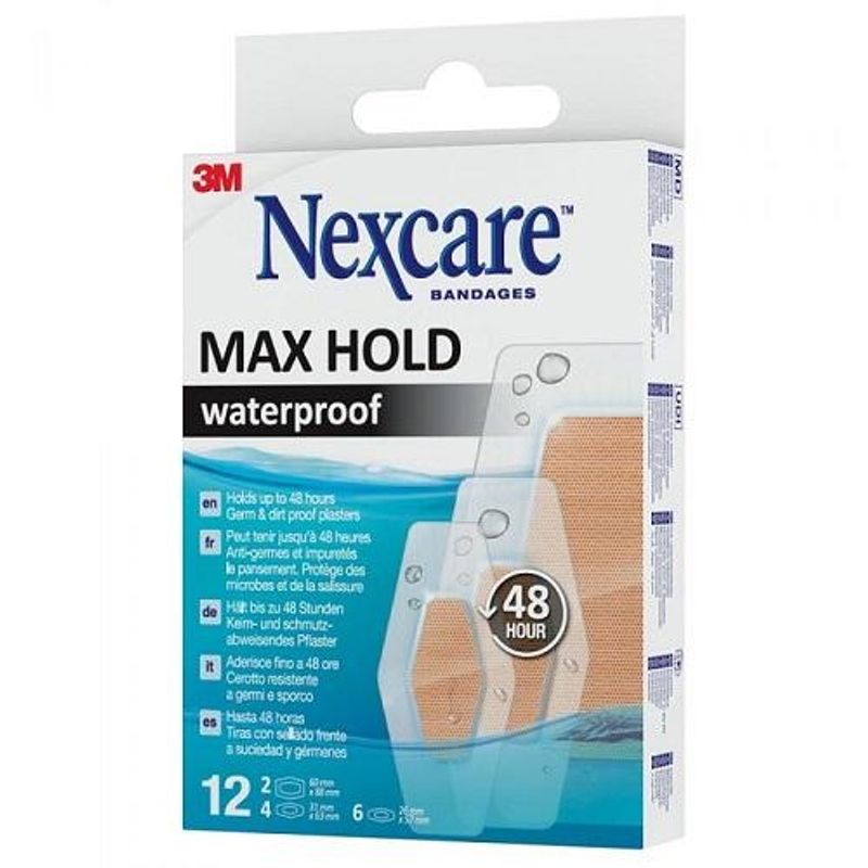 Nexcare max hold waterproof 12 stk