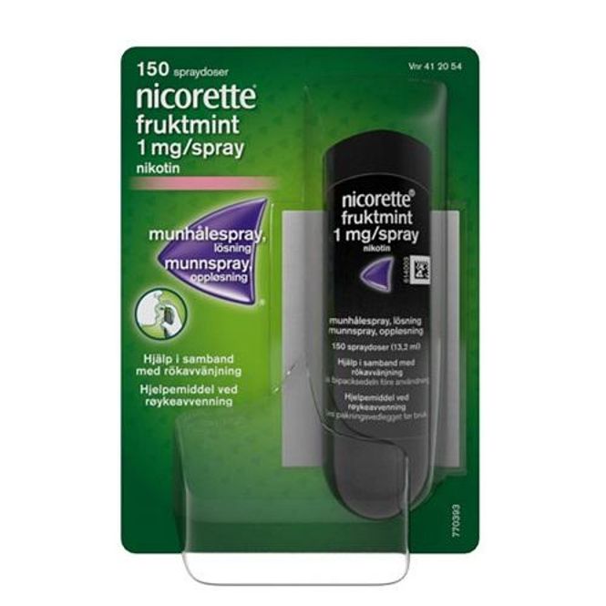 Hovedbilde Nicorette munnspray 1 mg/spray fruktmint 150 doser