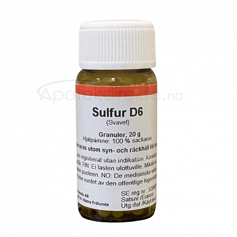 Sulfur D6 20 gram piller