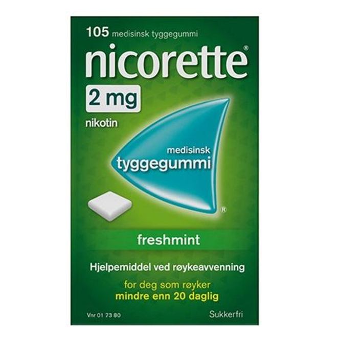 Hovedbilde Nicorette tyggegummi 2 mg freshmint 105 stk