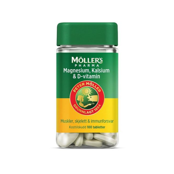 Hovedbilde Møllers magnesium & kalsium & vit-D tablett 100 stk