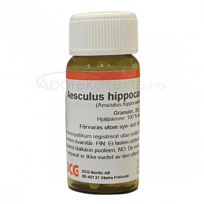 Hovedbilde Aesculus hippocastanum D30 20 gram piller