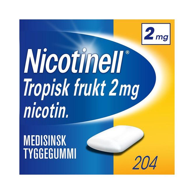 Hovedbilde Nicotinell tyggegummi 2 mg tropisk frukt 204 stk