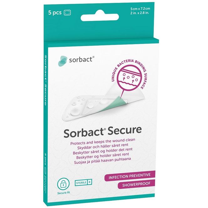 Hovedbilde Sorbact plaster 5 x 7,2 cm 5 stk