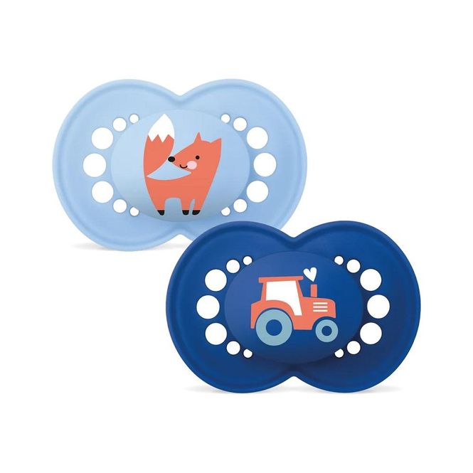 Hovedbilde Mam narresmokk original silicone blue 16-36mnd 2 stk
