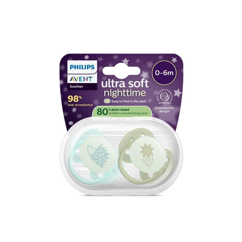 Philips avent ultra soft night narresmokk turkis/grø 0-6 2 stk