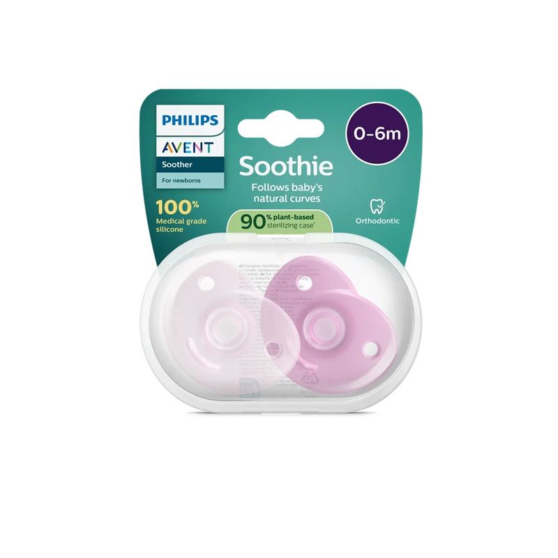 Philips avent soothie heart rosa 0-6mnd 2 stk