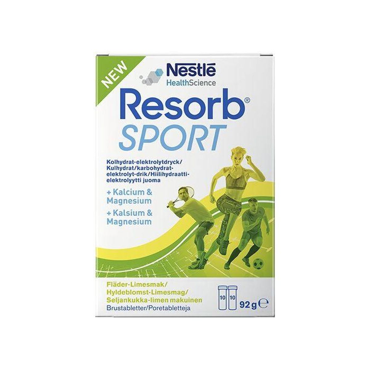 Resorb sport brusetablett hylleblomst/lime 2x10 stk