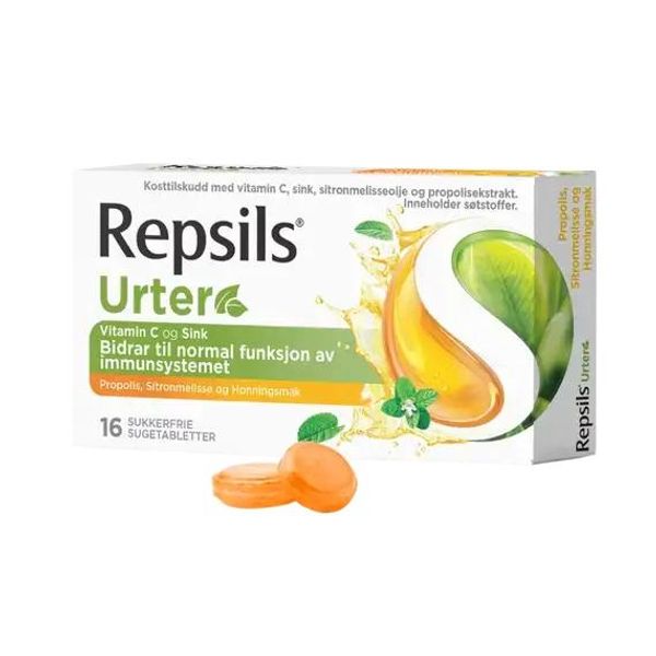 Hovedbilde Repsils halstablett urter honning & propolis 16 stk