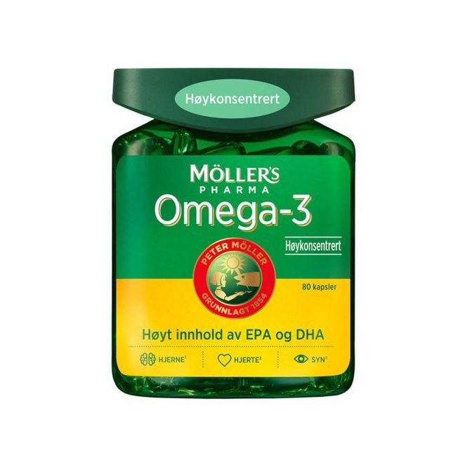 Hovedbilde Møllers omega-3 høykonsentrert kapsel 80 stk