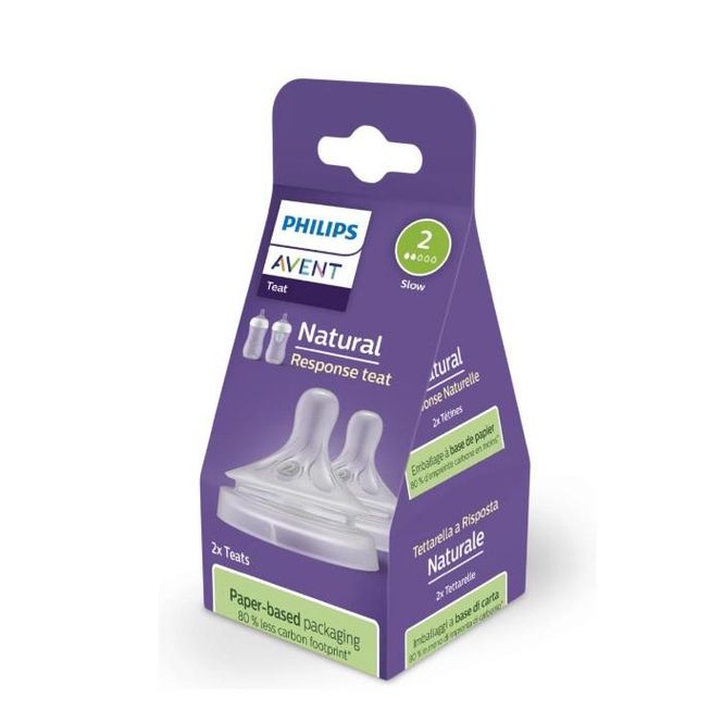 Hovedbilde Philips avent flaskesmokk natural response teat 0m+ 2 stk